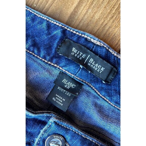 White house black market bootcut blanc jeans womens sz 4R low rise stretch denim - Picture 10 of 12